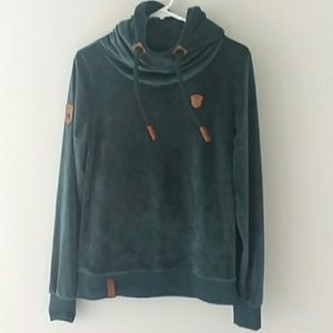 Naketano Velour Green hoodie women's medium EUC